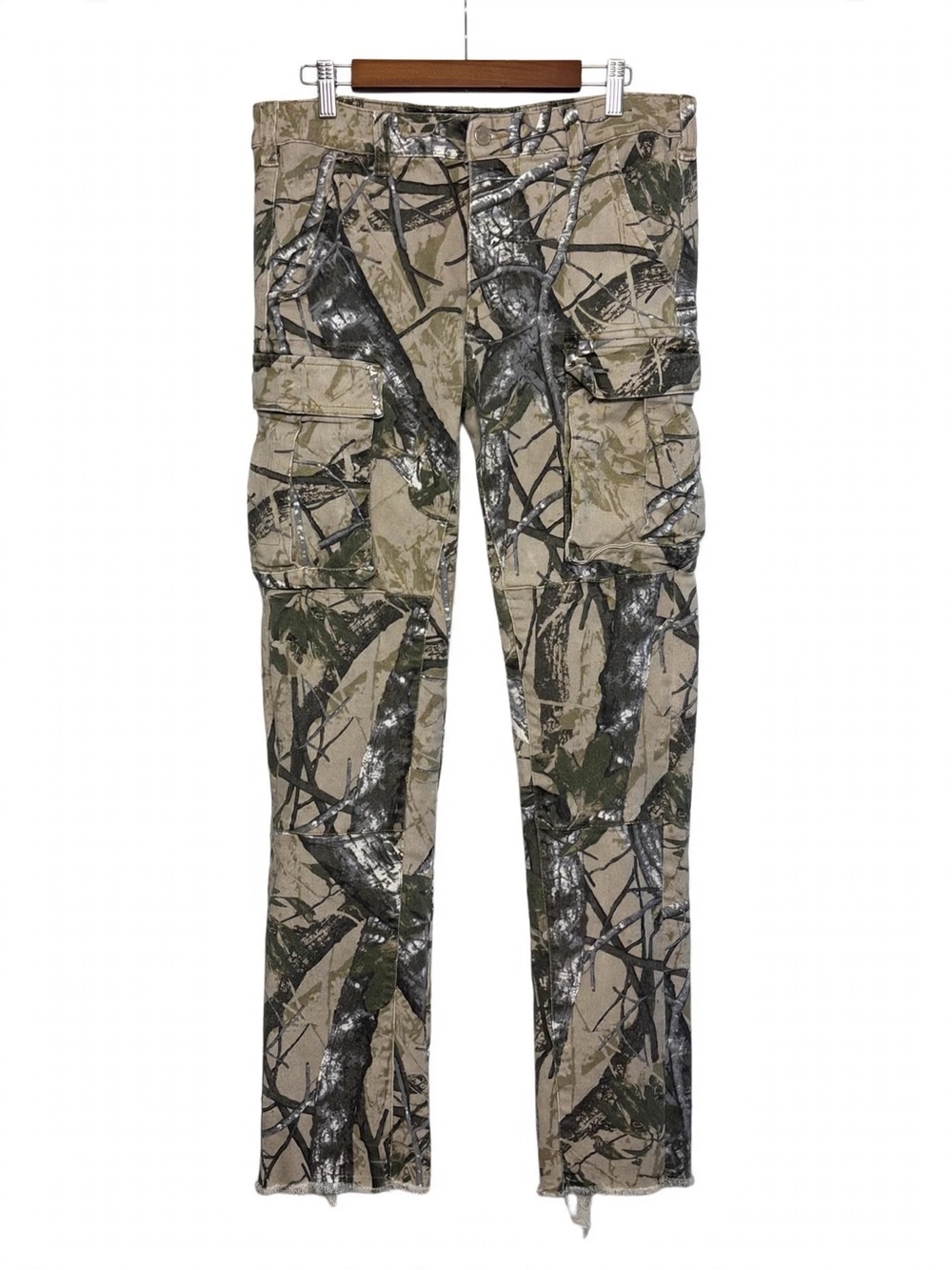 Rockstar Original Mens 36 Tree Camo Cargo Stacked Flare Jean RSM275 Realtree Pnt